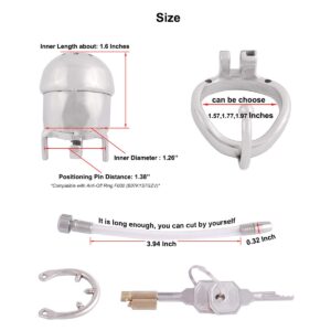 Dimensions of each part of Metal chastity cage with catheter and anti-off ring lock