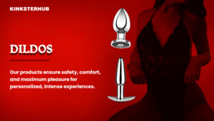 a woman in a black dress and anal plug