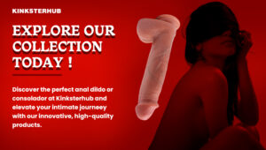 a woman with a large dildo