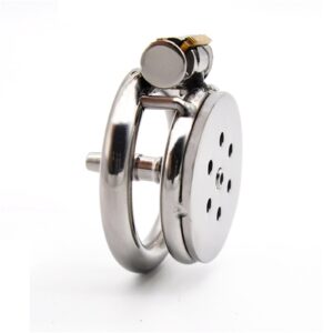 side view of Inverted Metal Chastity Cage