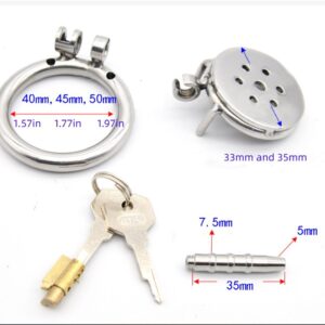 different part`s size of Inverted Metal Chastity Cage