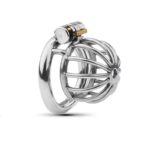 Metal Chastity Lock for Men with Silicone Tube