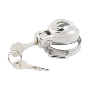 metal chastity cage short sissy vagina shape back product view