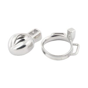 metal chastity cage short sissy vagina shape angled product view