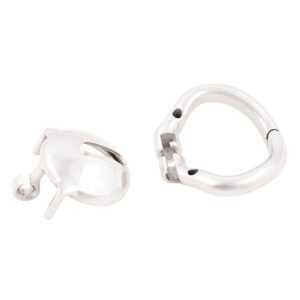 metal chastity cage super short small cock angled product view