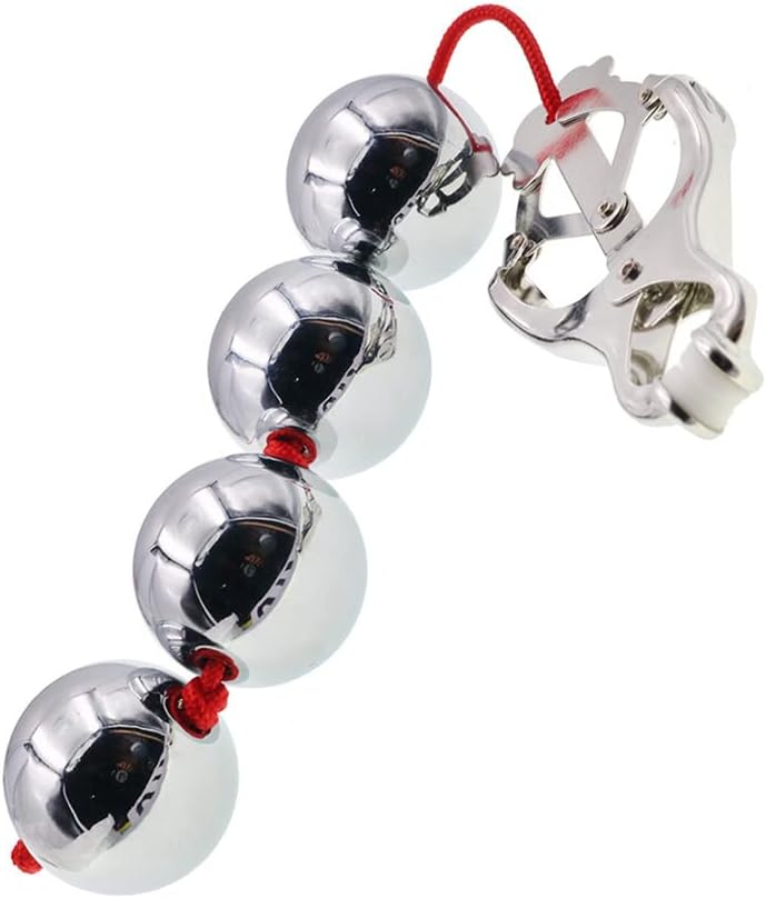 Weighted Steel Nipple Clamps with Swinging Balls for BDSM Pressure Weighted Steel Nipple Clamps with Swinging Balls for BDSM Pressure