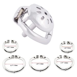 metal chastity cage hinged ring cock short wearing guide graphic