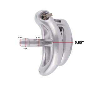 metal chastity cage hinged ring cock short detail close-up
