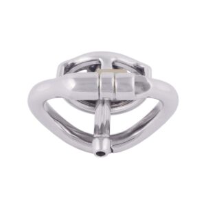 metal chastity cage hinged ring cock short angled product view
