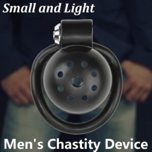 black metal chastity cage flat penis rings urethral detail close-up