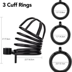 black metal chastity cage iron steel angled product view