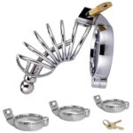 Metal Chastity Device with Urethral Sounds