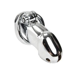 metal chastity cage premium sleek cagedesigned versatility angled product view