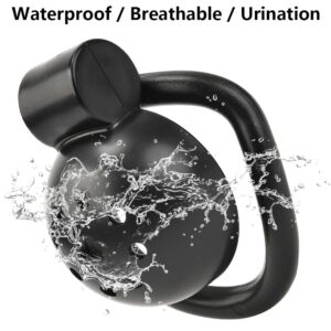black metal chastity cage flat penis rings urethral back product view