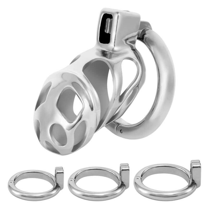 Invisible Chastity Cage with 3 Active Rings Keys