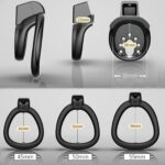 Different ring size and cage size of Premium Resin Chastity Cage dispaly