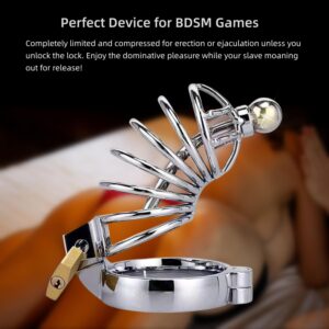 metal chastity cage urethral sounds easy wear angled product view