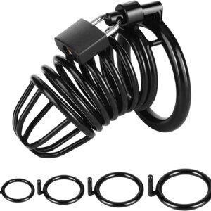 black metal chastity cage iron steel accessory kit view