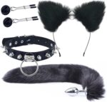Fox Tail Anal Plug Cosplay Set with Cat Ears for Petplay Fantasies