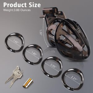 transparent resin chastity cage lightweight male accessory kit view