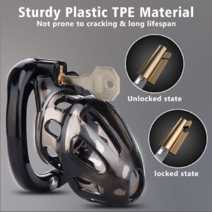 transparent resin chastity cage lightweight male detail close-up