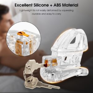 transparent resin chastity cage cock angled product view