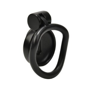 black resin chastity cage flat vagina angled product view