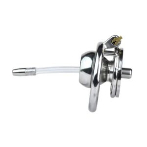 metal chastity cage butterfly design inverted flat detail close-up