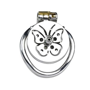 metal chastity cage butterfly design inverted flat back product view