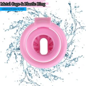 pink plastic chastity cage small sissy rings accessory kit view