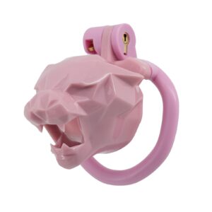 Leopard Pink Sissy Chastity Cage kit