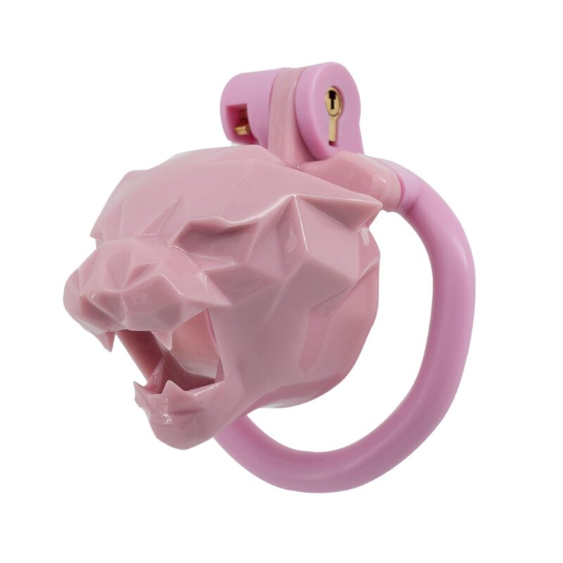 Leopard Pink Sissy Chastity Cage kit