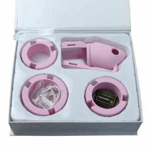 silicone chastity cage cock rings back product view