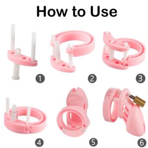pink silicone chastity cage sissy back product view