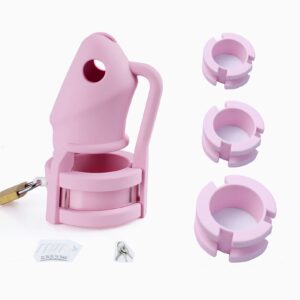 silicone chastity cage cock rings angled product view