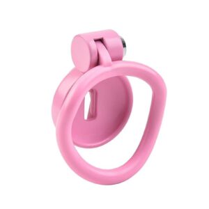 pink chastity cage inverted sissy erection denial detail close-up