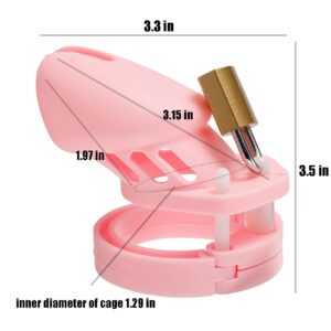 pink silicone chastity cage sissy detail close-up