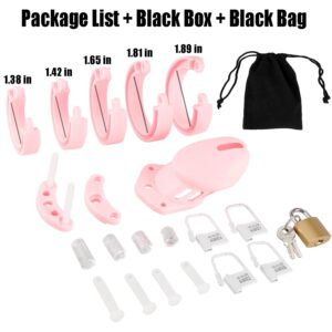 All parts of Silicone Pink Sissy Chastity Cage
