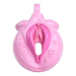 pink chastity cage negative sissy rings wearing guide graphic