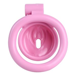 pink chastity cage negative sissy rings feature detail graphic