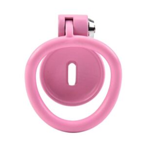 pink resin chastity cage vagina strap accessory kit view
