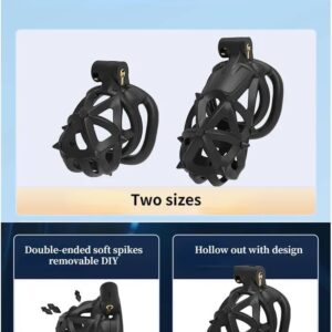 chastity cage 3D spikes wearing guide graphic