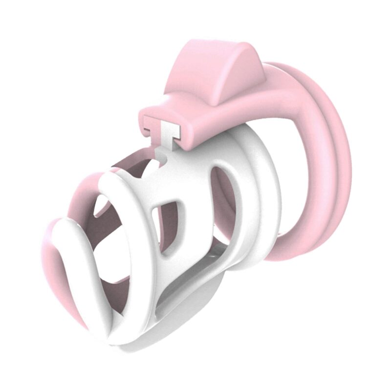 Pink Sissy Chastity Cage for Men with 4 Penis Rings