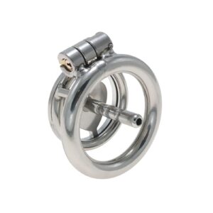 metal chastity cage flat karabiner angled product view
