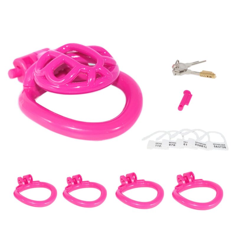 3D Small Chastity Cage Set with 4 Cock Rings 3D Small Chastity Cage Set with 4 Cock Rings