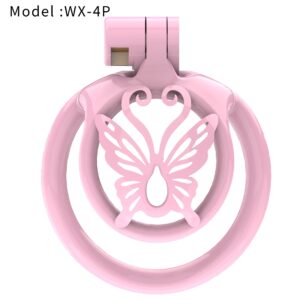 pink resin chastity cage butterfly sissy vagina back product view