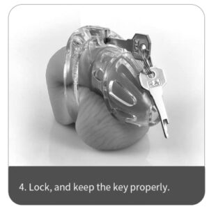 clear resin chastity cage small cock BDSM sex angled product view