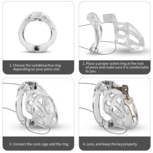 clear resin chastity cage small cock BDSM sex detail close-up