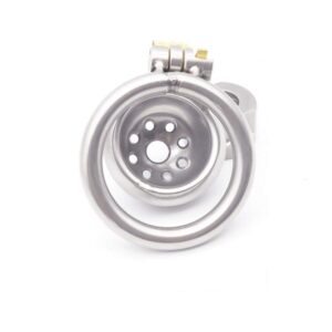metal chastity cage small size BDSM enthusiasts angled product view