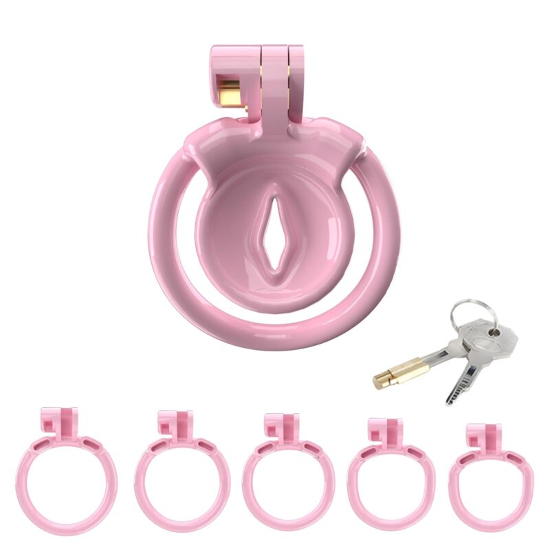 Sissy Pink Inverted Vagina Chastity Cage